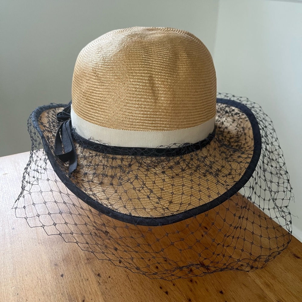 Andre 1950’s Canadian Straw Hat with Veil